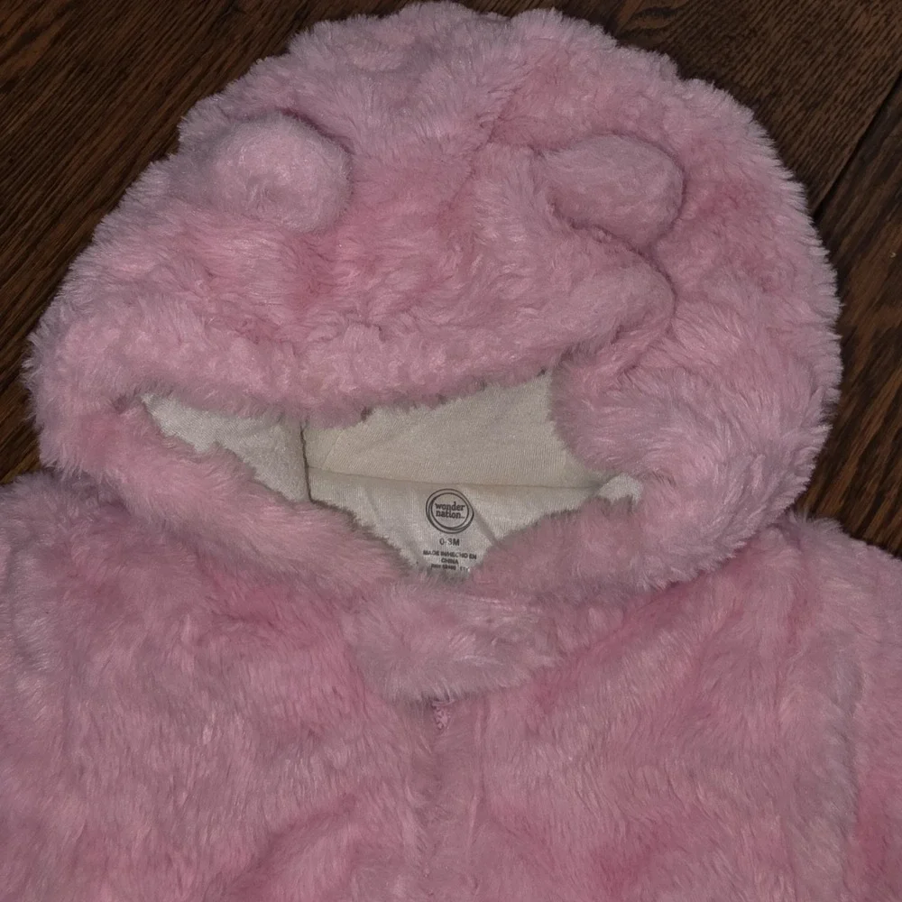 Pink 0/3 MO Wonder Nation Winter Outfit Soft Fluffy Warming Sack Infant Newborn